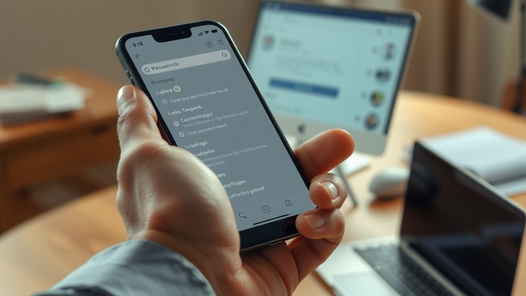Une main consulte un site officiel sur un téléphone portable pour vérifier une offre.