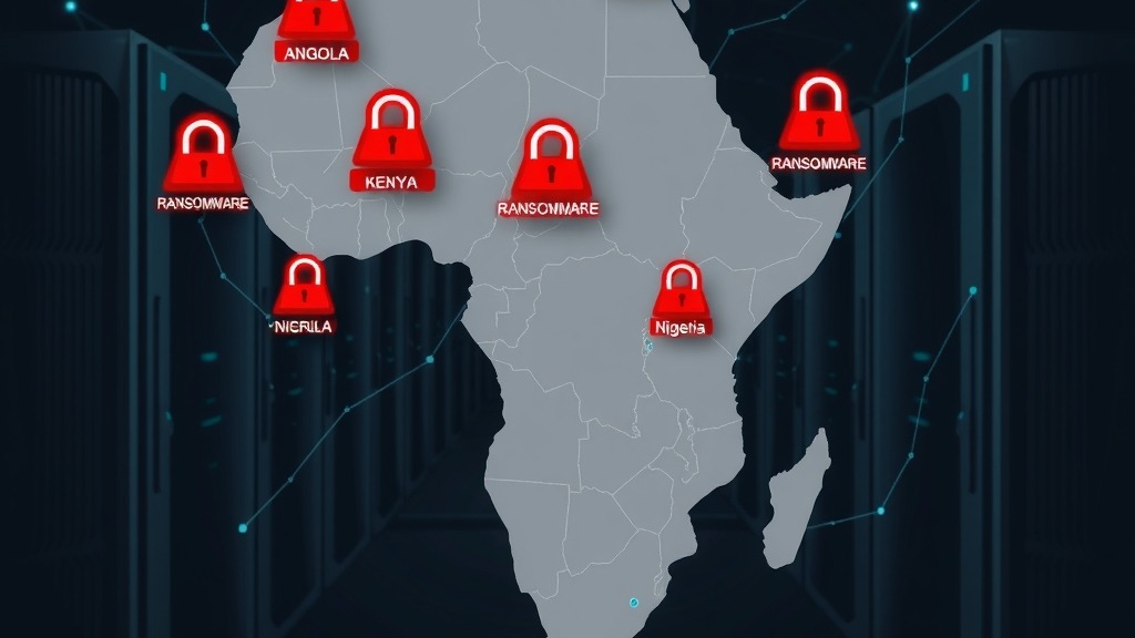Carte de l'Afrique montrant les pays les plus touchés par les ransomwares en 2026