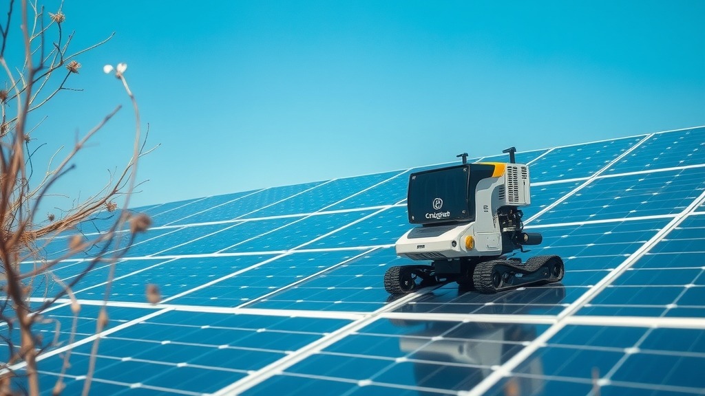 Centrale solaire avec robot nettoyant en Afrique de l'Ouest, innovation technologique pour l'énergie propre
