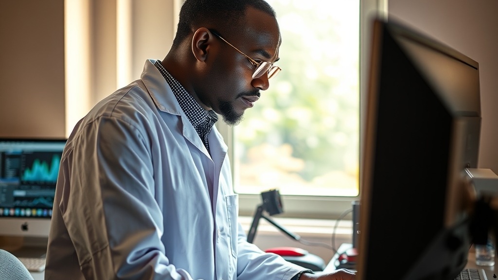 Chercheur en informatique travaillant sur des algorithmes en Afrique