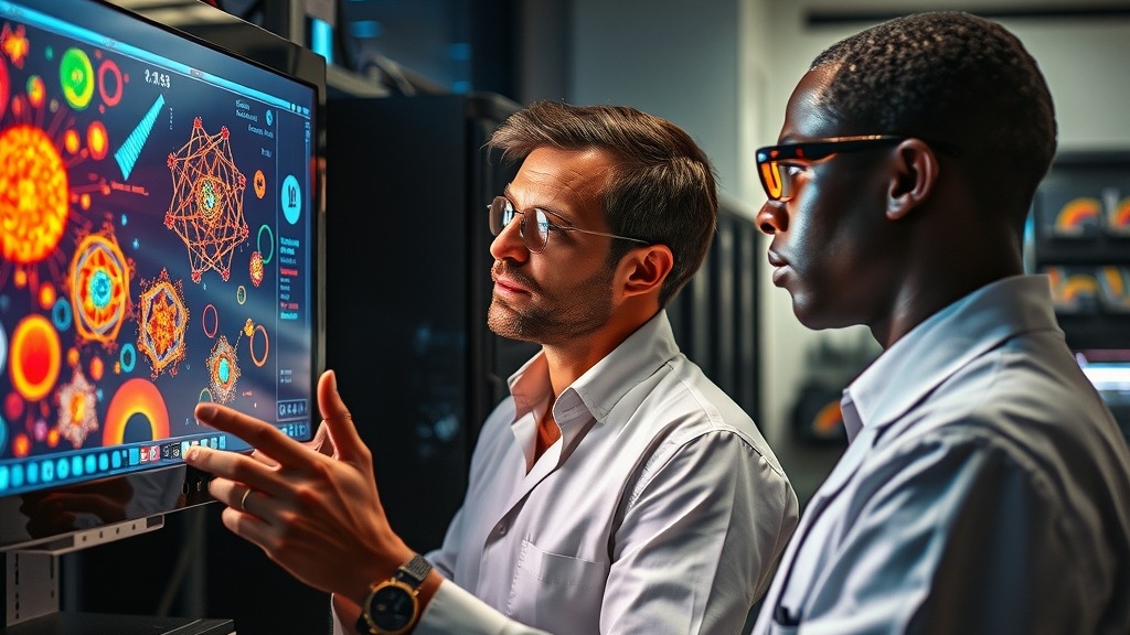 Chercheurs africains travaillant sur des technologies quantiques dans un laboratoire moderne