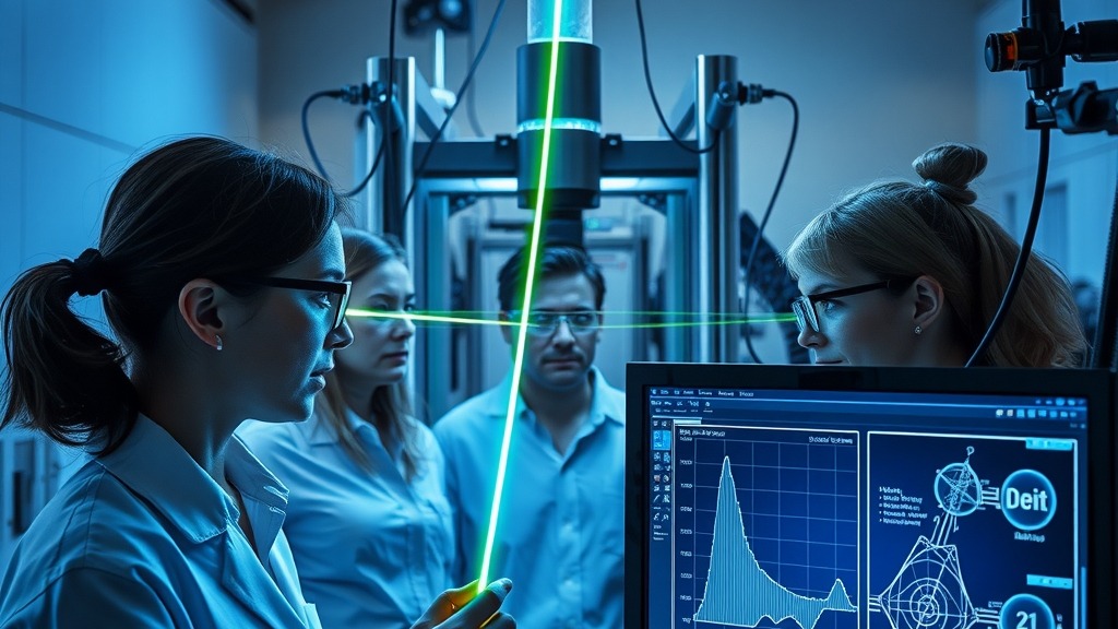 Chercheurs en laboratoire testant un système de distribution quantique hybride air-fibre