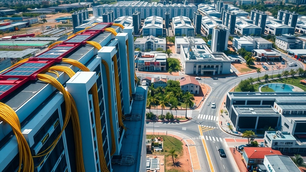 Data center moderne en Afrique avec panneaux solaires