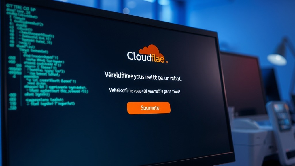 Écran affichant un faux CAPTCHA Cloudflare incitant à exécuter une commande PowerShell malveillante