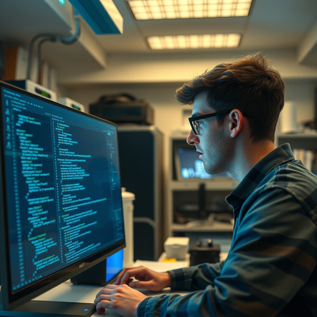 Étudiant développant un algorithme quantique sur la plateforme PennyLane