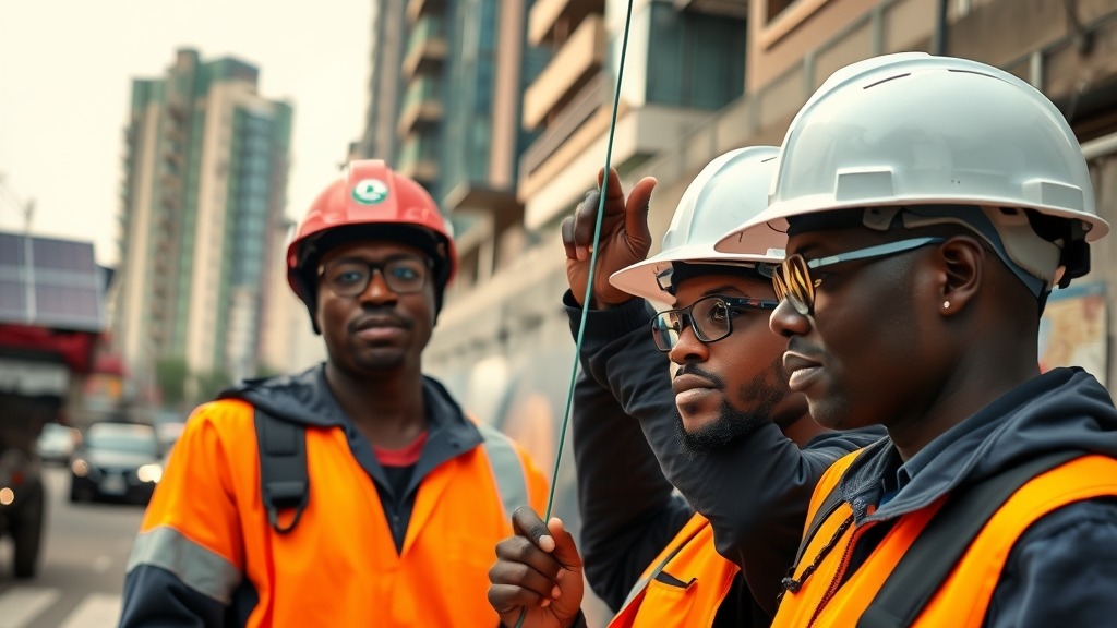 Ingénieurs déployant de la fibre optique au Nigeria dans le cadre du projet Bridge