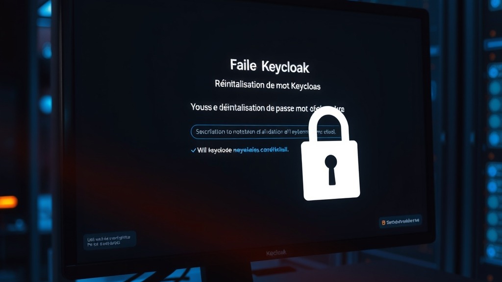 Interface Keycloak avec une faille de réinitialisation de mot de passe mise en évidence