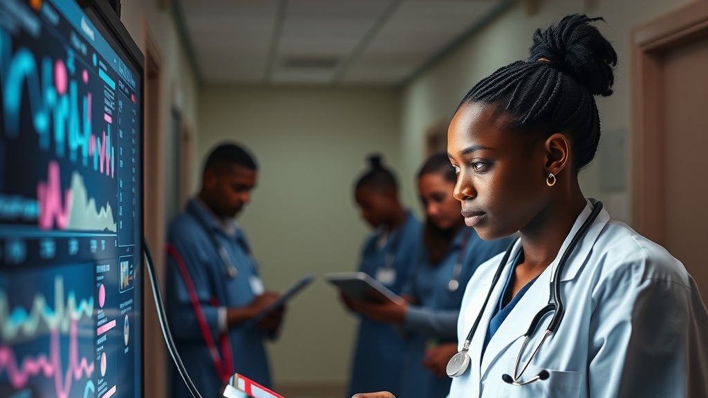 Médecin africain utilisant des outils de santé numérique