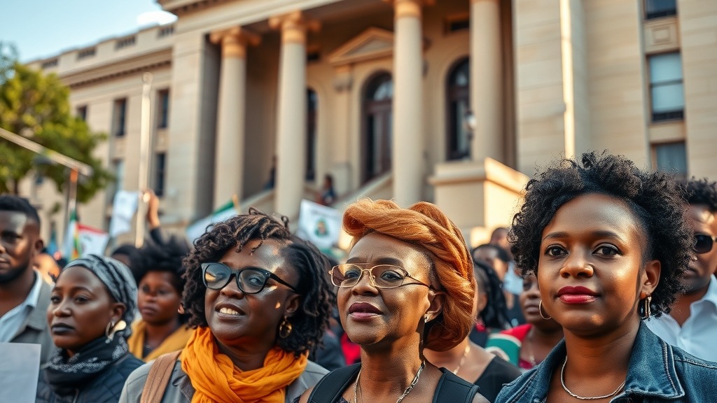 Rassemblement devant la Cour constitutionnelle en Afrique du Sud