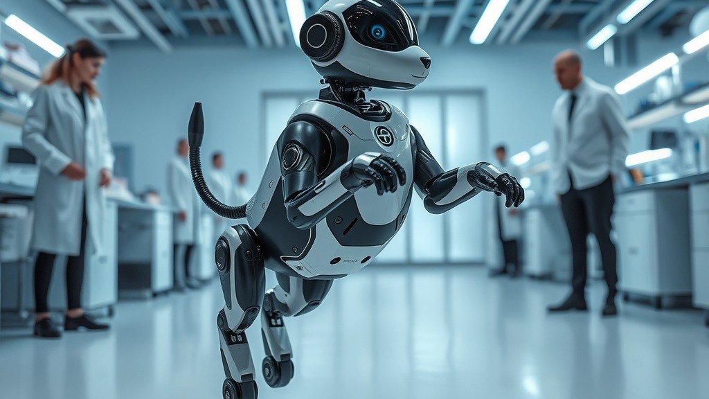 Robot-chien Unitree Go2 en démonstration dans un laboratoire, illustrant sa vulnérabilité de sécurité