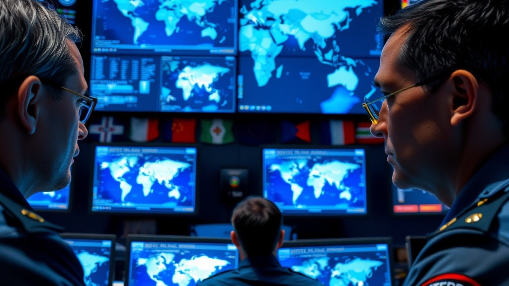 Salle de contrôle d'Interpol lors de l'opération Jackal IV contre les réseaux cybercriminels ouest-africains