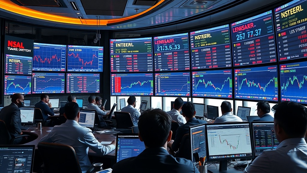 Salle de trading à Mumbai montrant des transactions en bloc sur les actions de Lenskart