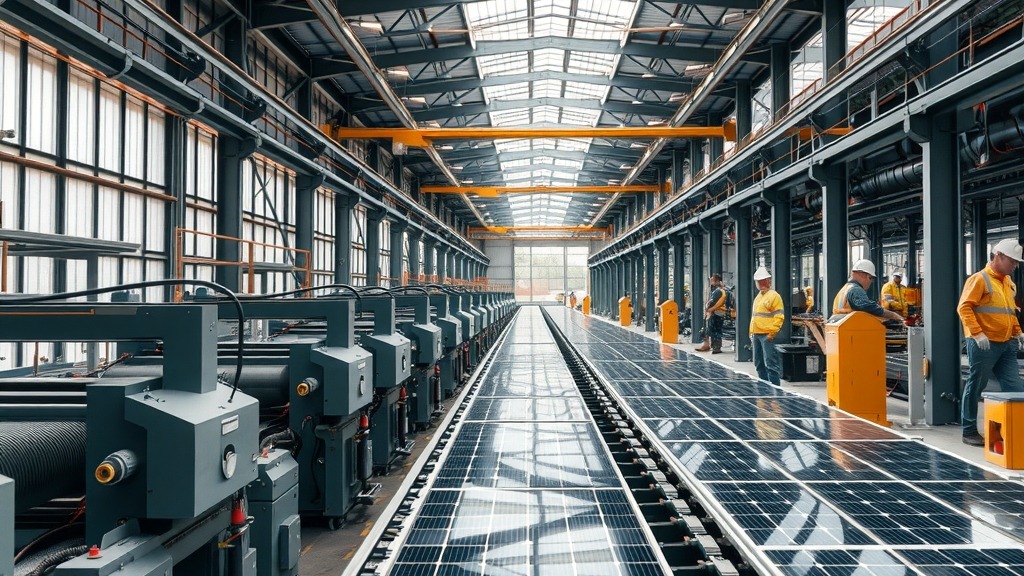 Usine de panneaux solaires en construction aux États-Unis
