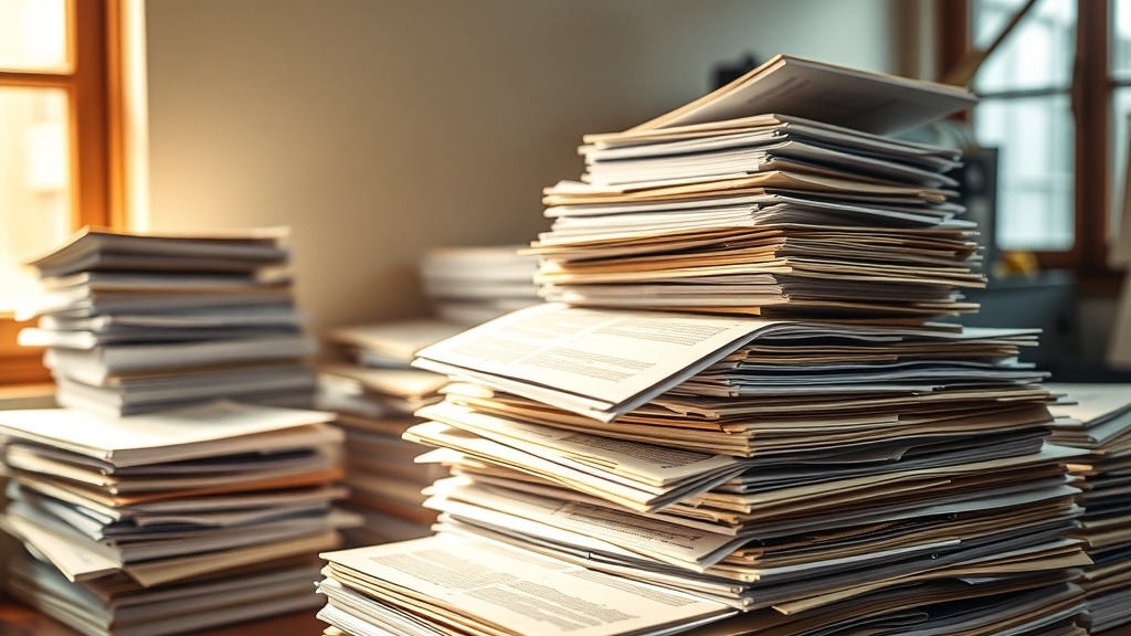 Bureau administratif traditionnel avec documents papier
