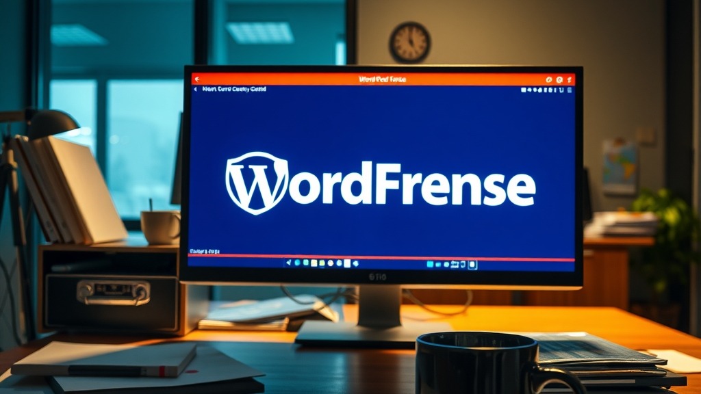 Bureau d'entreprise avec tableau de bord de sécurité WordPress