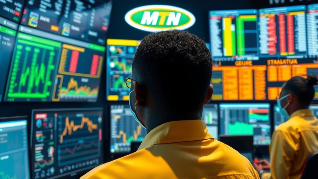 Centre de contrôle MTN Nigeria à Lagos analysant les données de trafic mobile