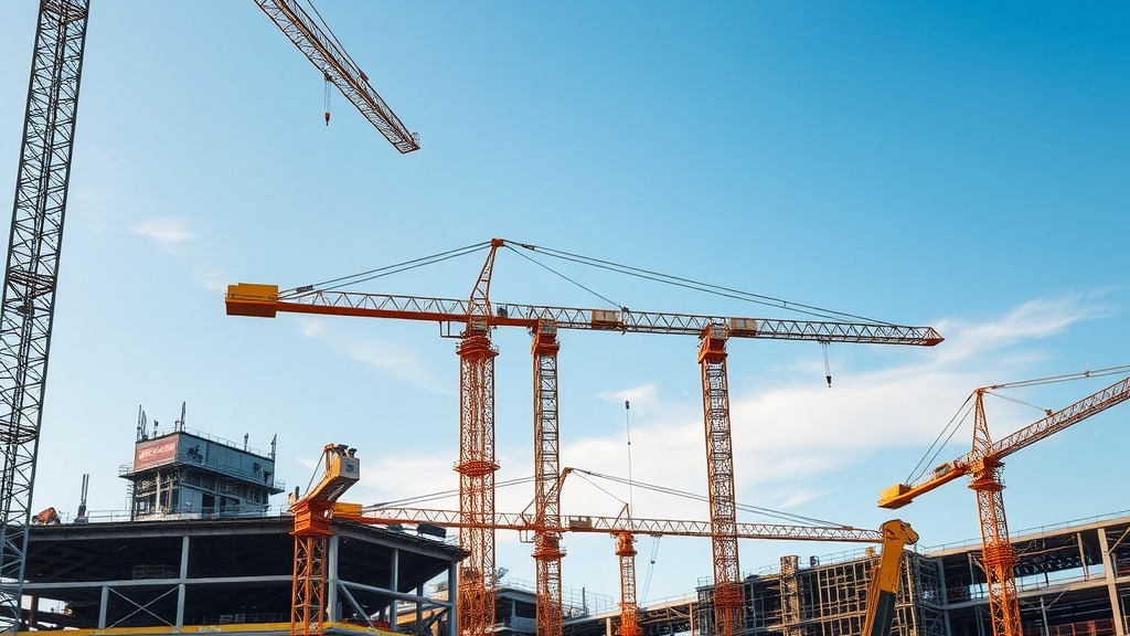 Chantier de construction d'un campus industriel à Houston