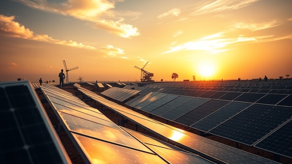 Comparaison visuelle entre panneaux solaires fixes et à tracker en milieu sahélien