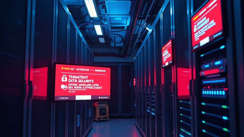 Data center africain avec écrans de surveillance de cybersécurité