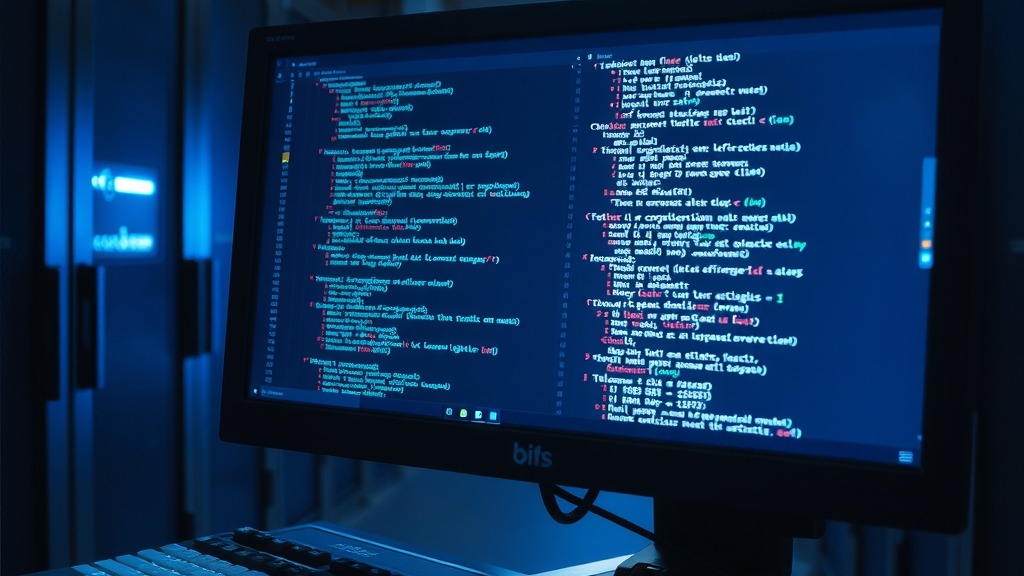 Écran affichant des lignes de code liées à une intrusion informatique