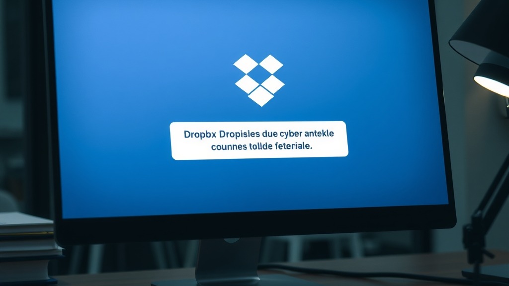 Écran affichant l'alerte de Dropbox sur la cyberattaque via la faille Lenovo
