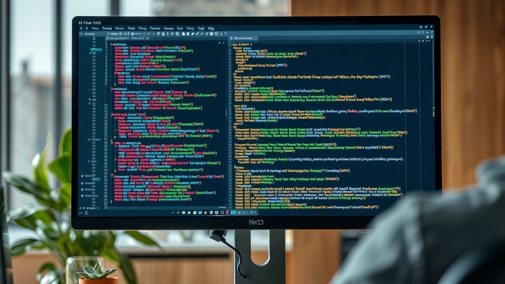 Écran d'ordinateur affichant du code Python dans un bureau moderne en Afrique