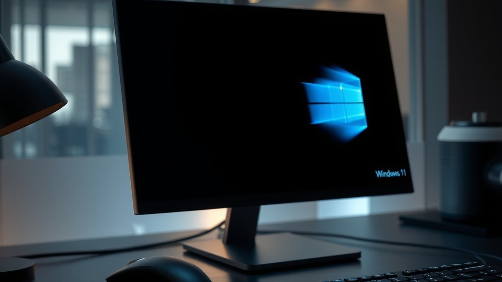 Écran Windows 11 avec fond d'écran noir après un bug de mise à jour