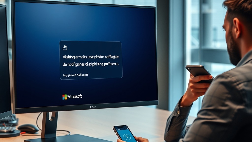 Email de phishing imitant Microsoft sur un écran d'ordinateur
