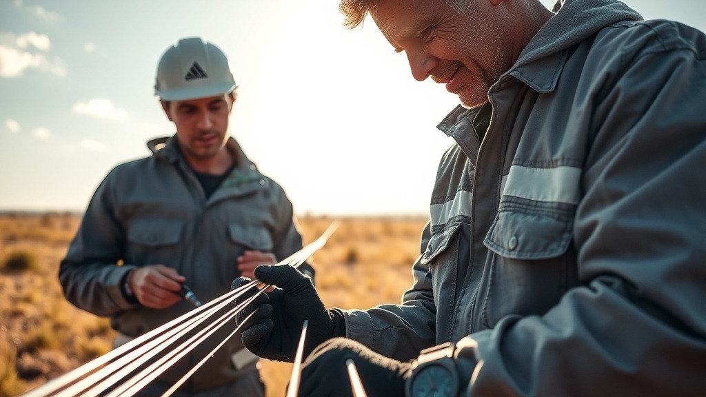 Équipe technique de Paratus inspectant une fibre optique en Afrique de l’Est