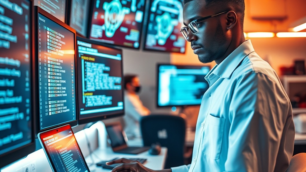 Ingénieur africain travaillant sur la cybersécurité