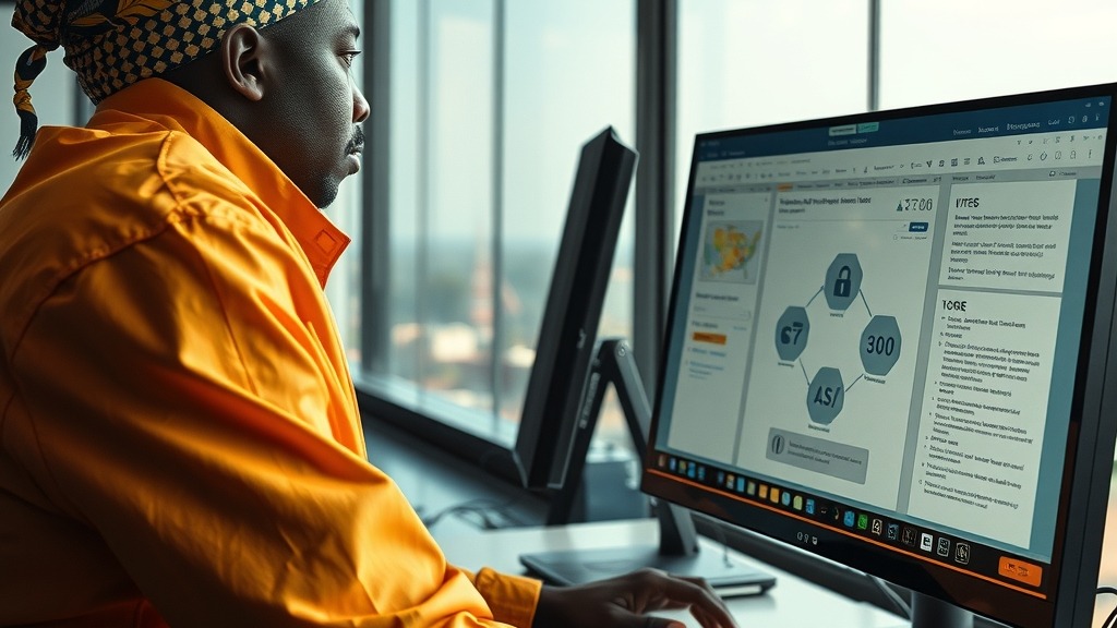 Ingénieur vérifiant un tableau de bord de cybersécurité