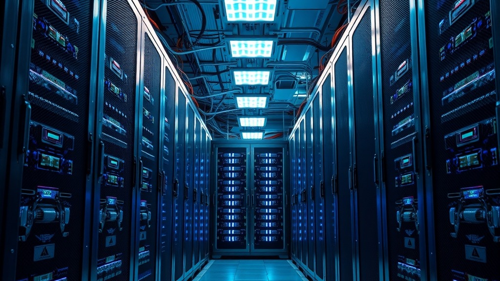 Intérieur d'un data center moderne avec des serveurs