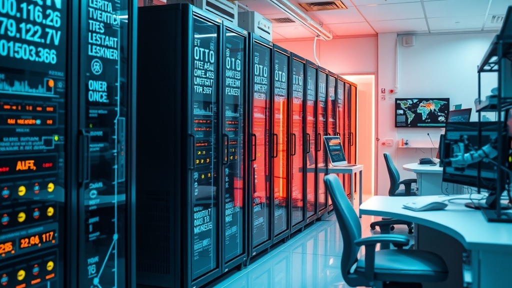 Laboratoire de cybersécurité avec serveurs et écrans