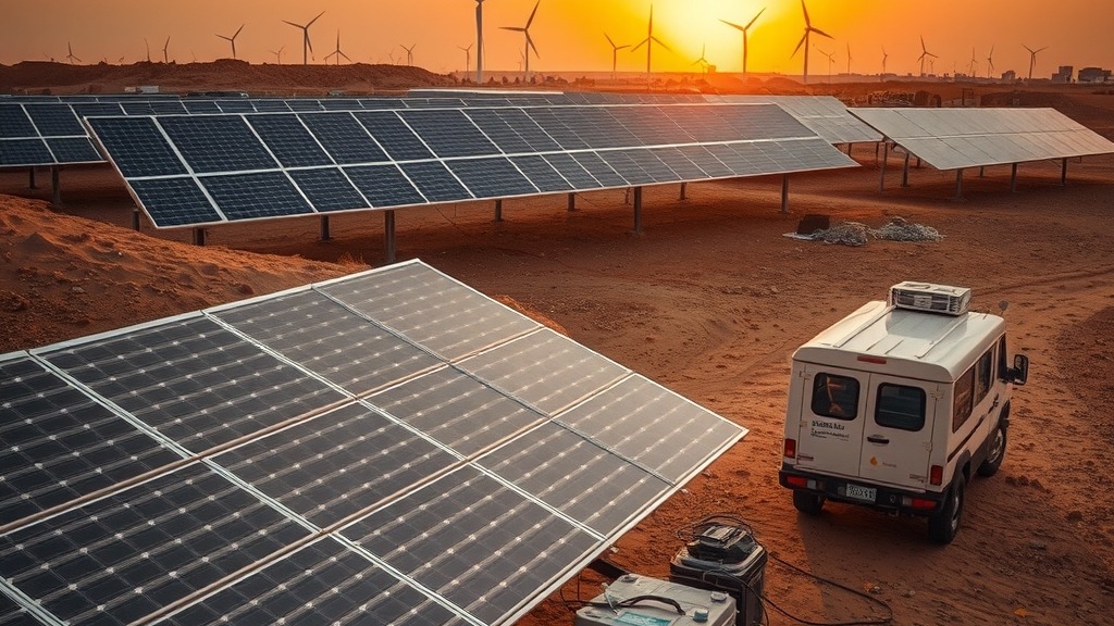 Microgrid rural en Égypte intégrant panneaux solaires, éoliennes et stockage par hydrogène