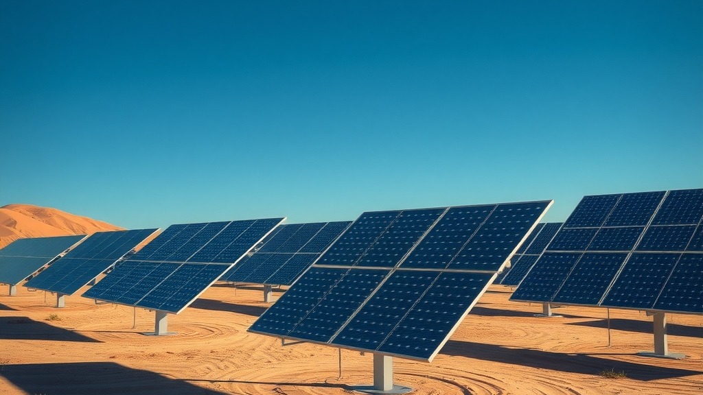 Panneaux solaires tandem hybrides sous un ciel dégagé