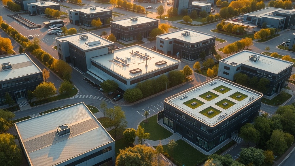 Parc industriel moderne dédié à l'électronique de puissance
