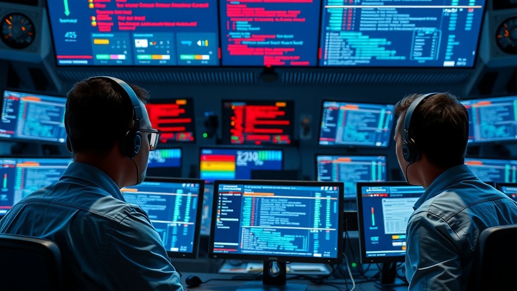 Salle de contrôle cybersécurité analysant une cyberattaque