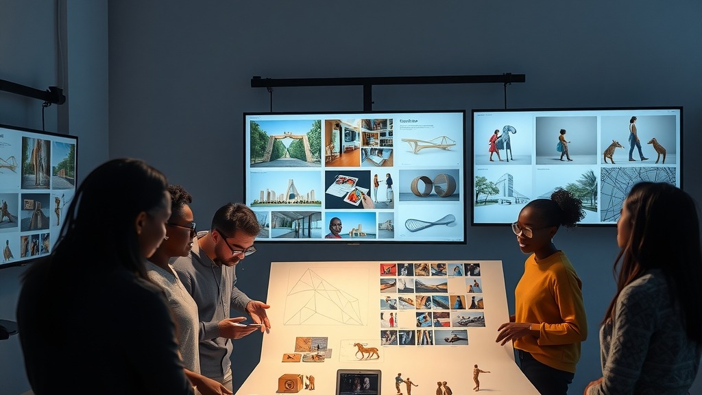 Studio de design africain utilisant des outils de génération d'images par IA