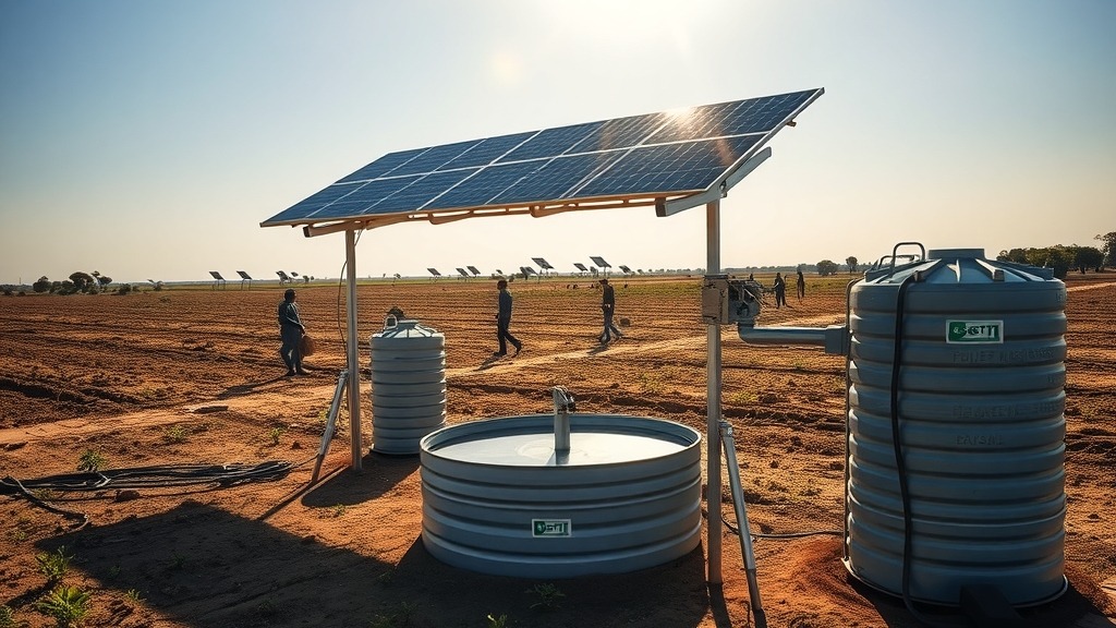Système de pompage solaire dans un champ agricole au Burkina Faso