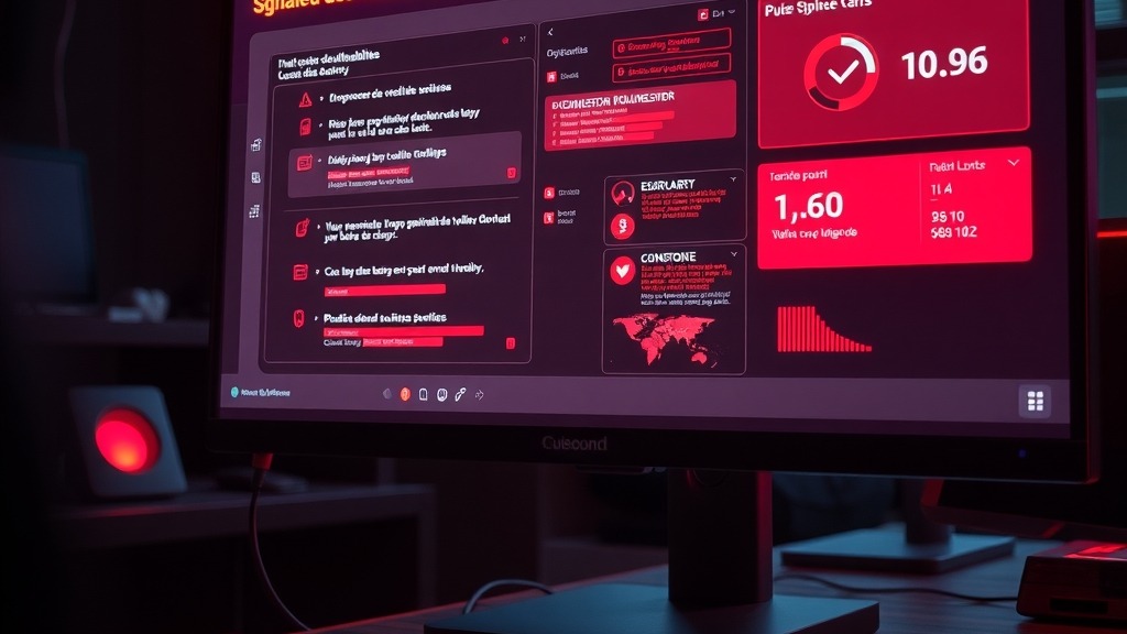 Tableau de bord de sécurité affichant des alertes de vulnérabilités critiques