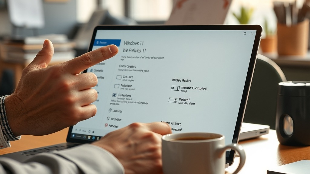 Utilisateur vérifiant les paramètres de Windows 11 après une mise à jour