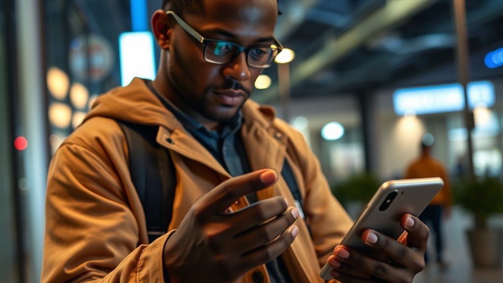 Utilisateur vérifiant un email suspect sur smartphone