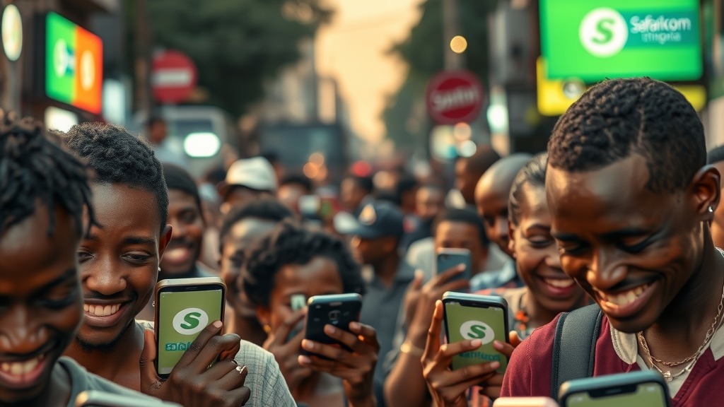 Utilisateurs de Safaricom Ethiopia dans les rues d'Addis-Abeba