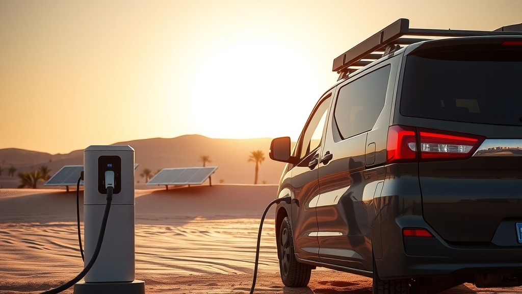 Véhicule électrique rechargé via un microgrid solaire dans l'oasis d'El-Kharga