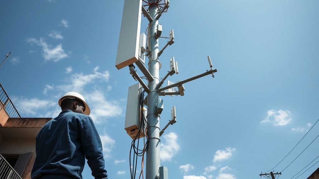 Antenne 5G de MTN Ghana en milieu urbain