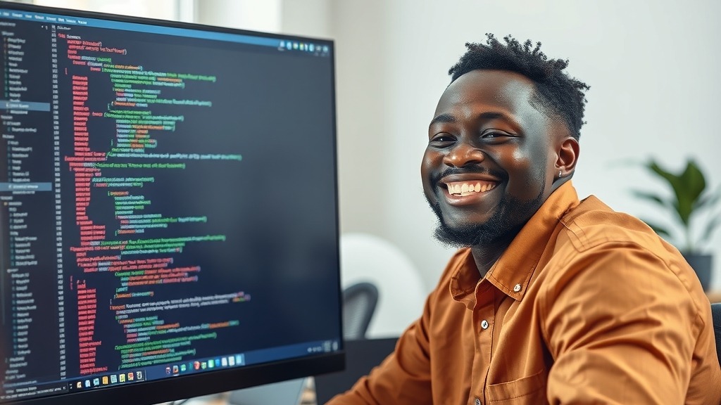 Développeur africain utilisant des outils d'IA ouverte