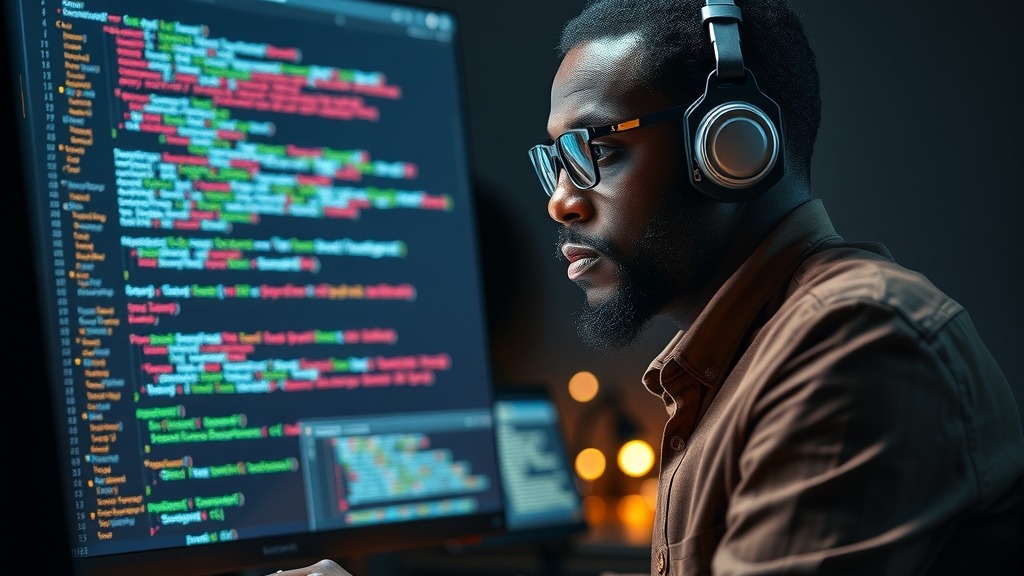 Développeur africain vérifiant les dépendances logicielles pour éviter les packages malveillants