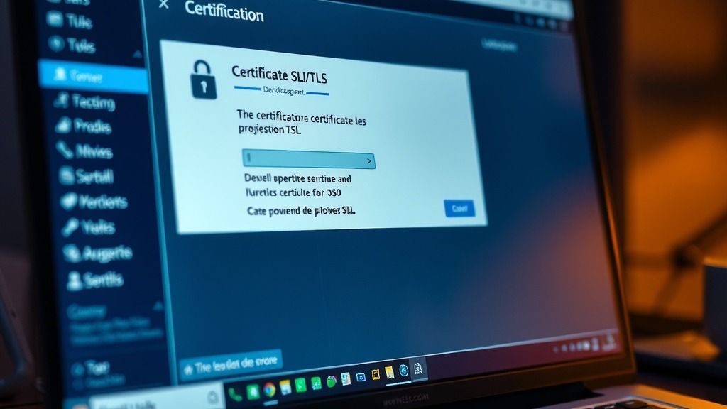 Écran affichant un certificat SSL/TLS en cours de renouvellement