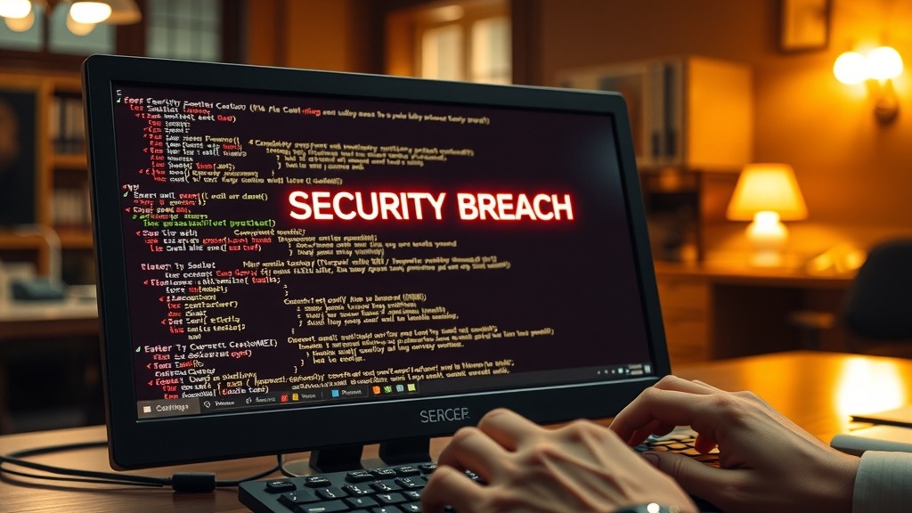 Écran affichant une alerte de sécurité après une cyberattaque