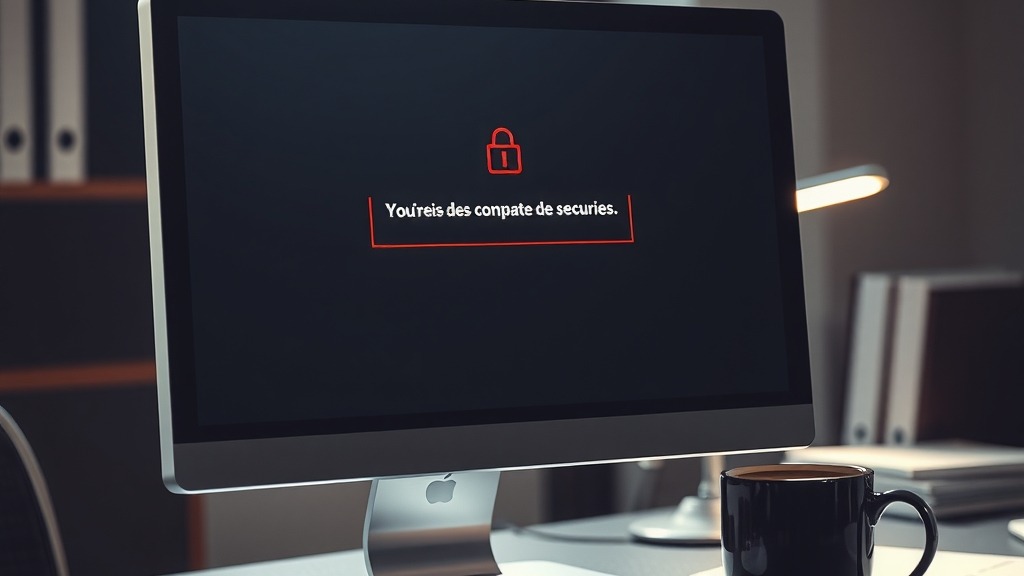 Écran affichant une erreur de sécurité après une cyberattaque
